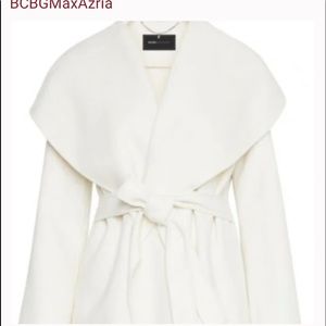 BCBGMaxazria cream white wool coat